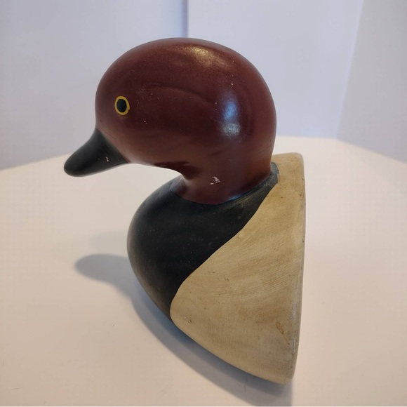 Unbranded Other - Vtg Duck Bookend Hand Painted Office Study Decor Felt Bottom HEAVY Signed